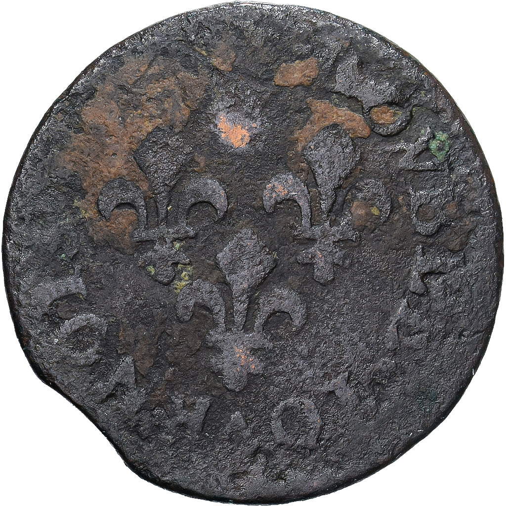 France, Louis XIII, Double Tournois, Date incertaine, Atelier incertain, Cuivre
