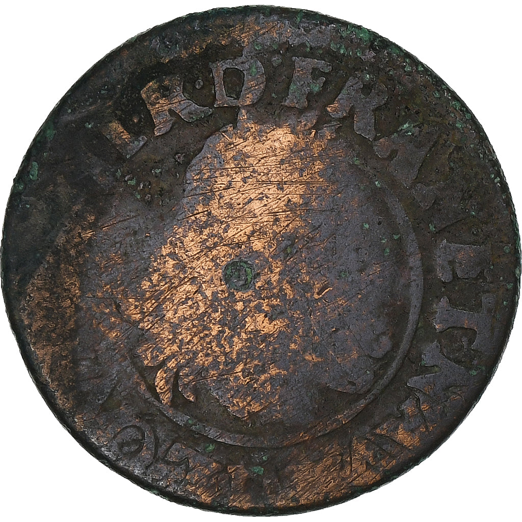 Frankreich, Louis XIII, Double Tournois, 1633, Uncertain Mint, Kupfer, SGE+