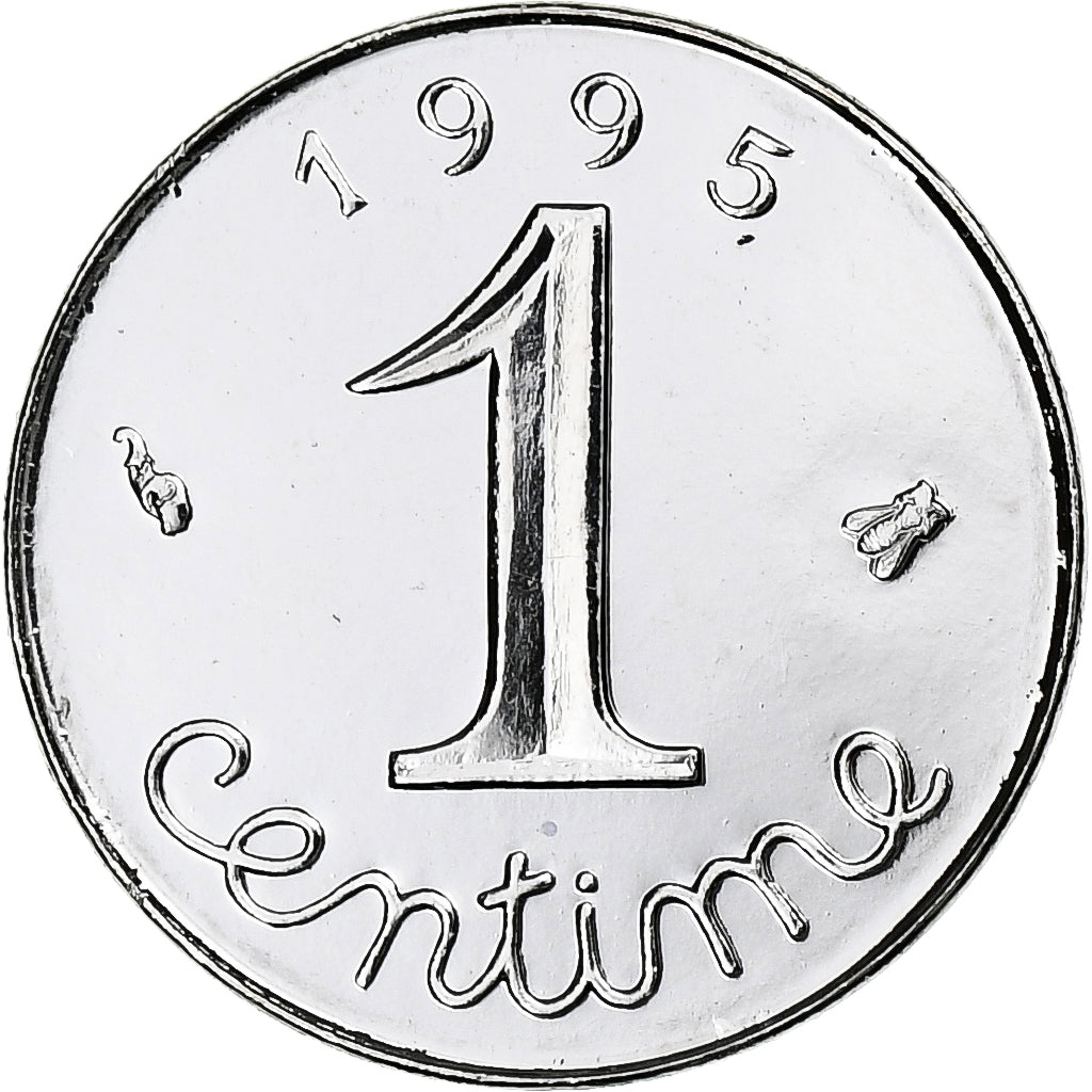 France, 1 Centime, Épi, 1995, MDP, Série BU, Stainless Steel, MS(65-70)