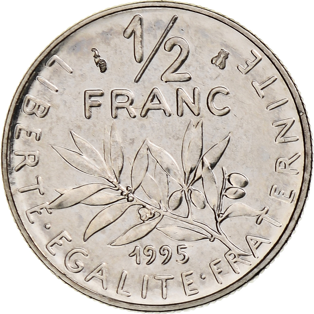 Frankreich, 1/2 Franc, Semeuse, 1995, MDP, Série BU, Nickel, STGL, Gadoury:429