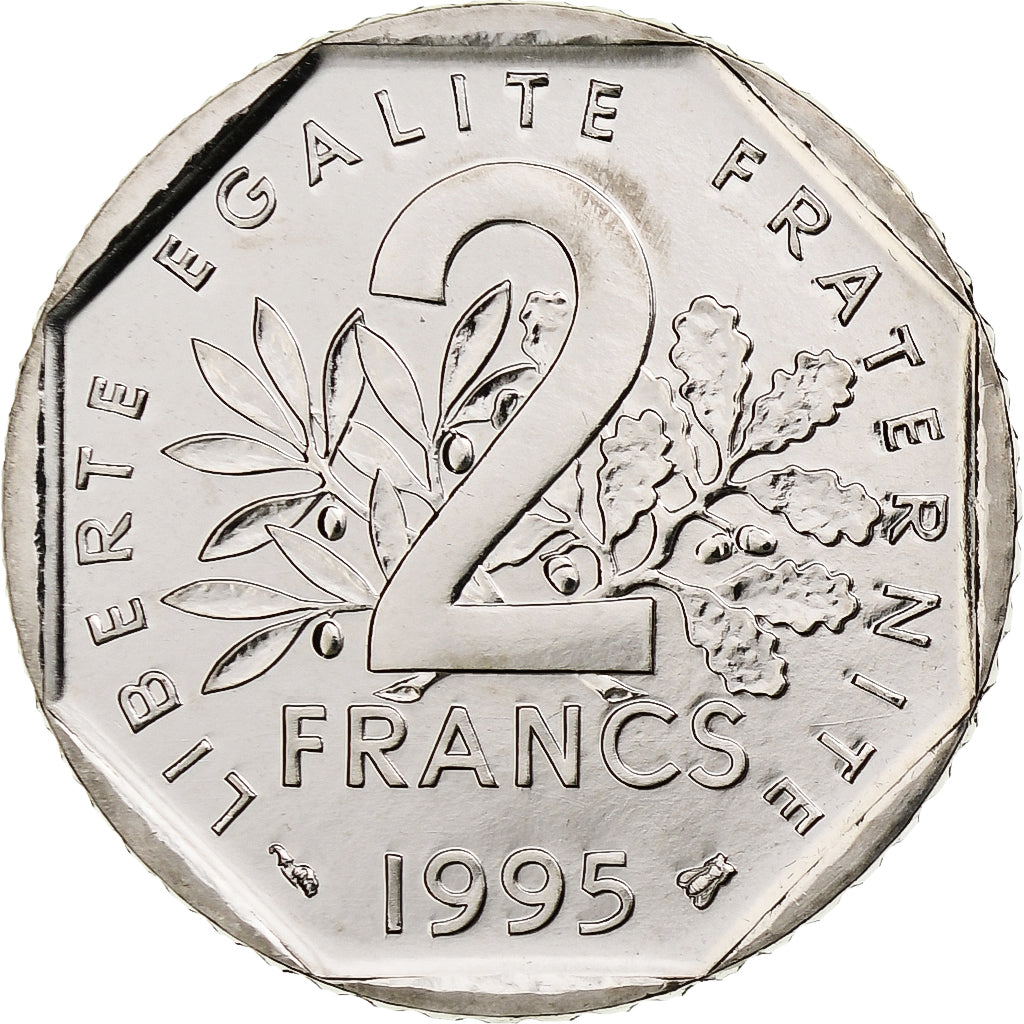 Francia, 2 Francs, Semeuse, 1995, MDP, Série BU, Nichel, FDC, Gadoury:547