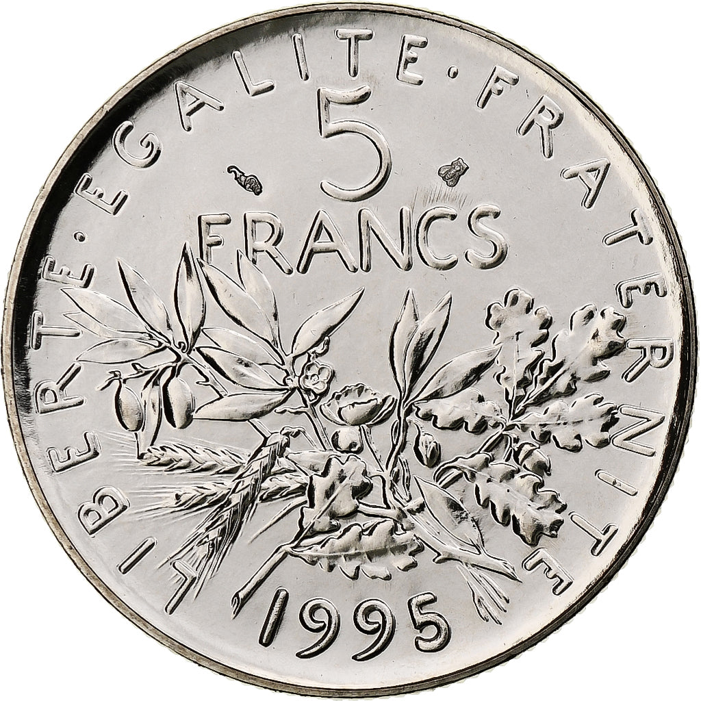 França, 5 Francs, Semeuse, 1995, MDP, Série BU, Cupronickel, MS(65-70)