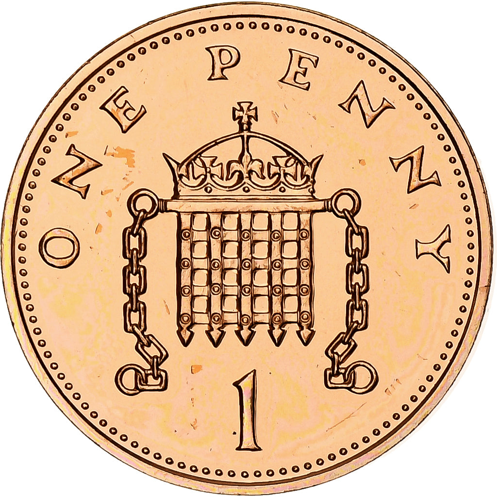 Great Britain, Elizabeth II, Penny, 1995, London, Série BU, Copper Plated