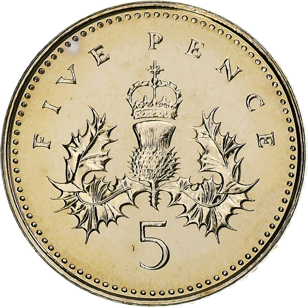 Grande-Bretagne, Elizabeth II, 5 Pence, 1995, Londres, Série BU, Du