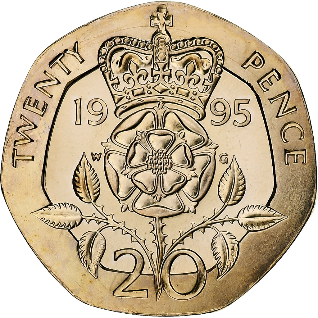 Großbritannien, Elizabeth II, 20 Pence, 1995, London, Série BU, Cupronickel