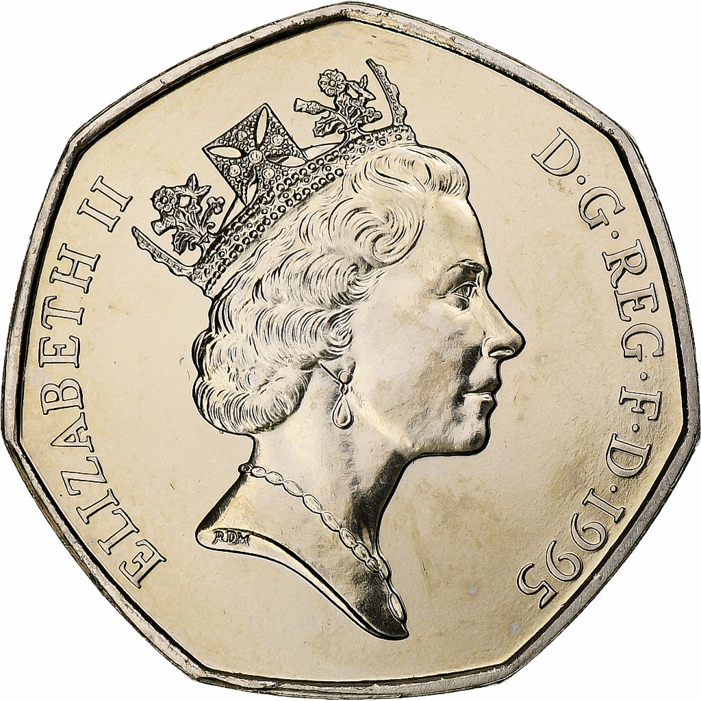 Grande-Bretagne, Elizabeth II, 50 Pence, 1995, Londres, Série BU, Du