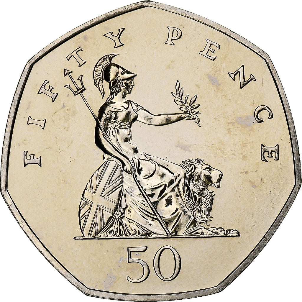 Grande-Bretagne, Elizabeth II, 50 Pence, 1995, Londres, Série BU, Du