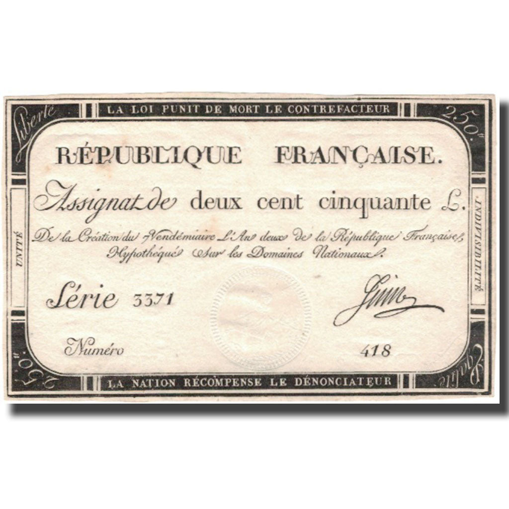 France, 250 Livres, 1793, Say, 1793, SUP, KM:A75