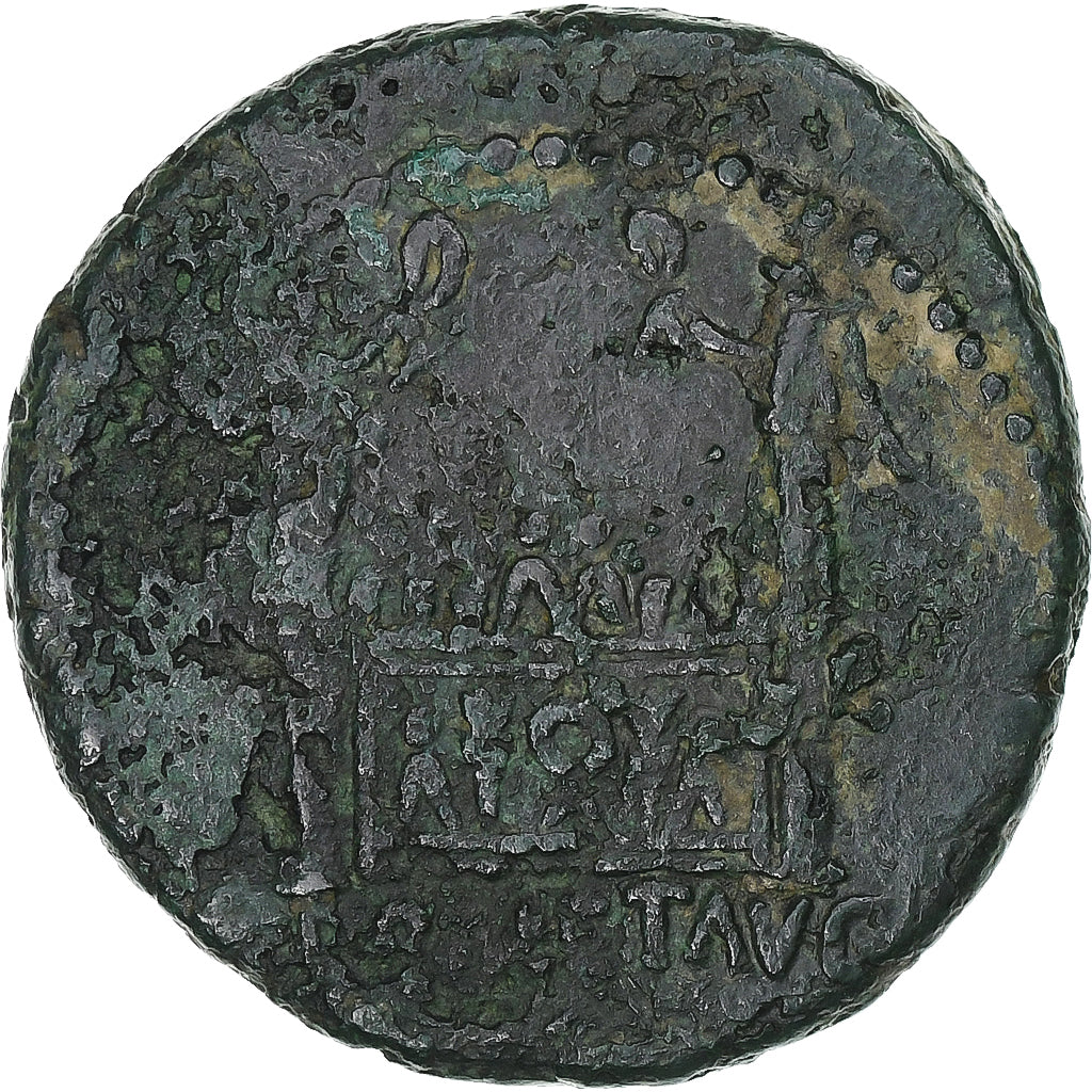 Tiberius, As, 12-14, Lugdunum, Bronzo, MB, RIC:245