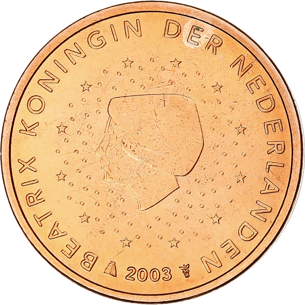 Paesi Bassi, Beatrix, 2 Euro Cent, 2003, Utrecht, BU, SPL+, Acciaio placcato