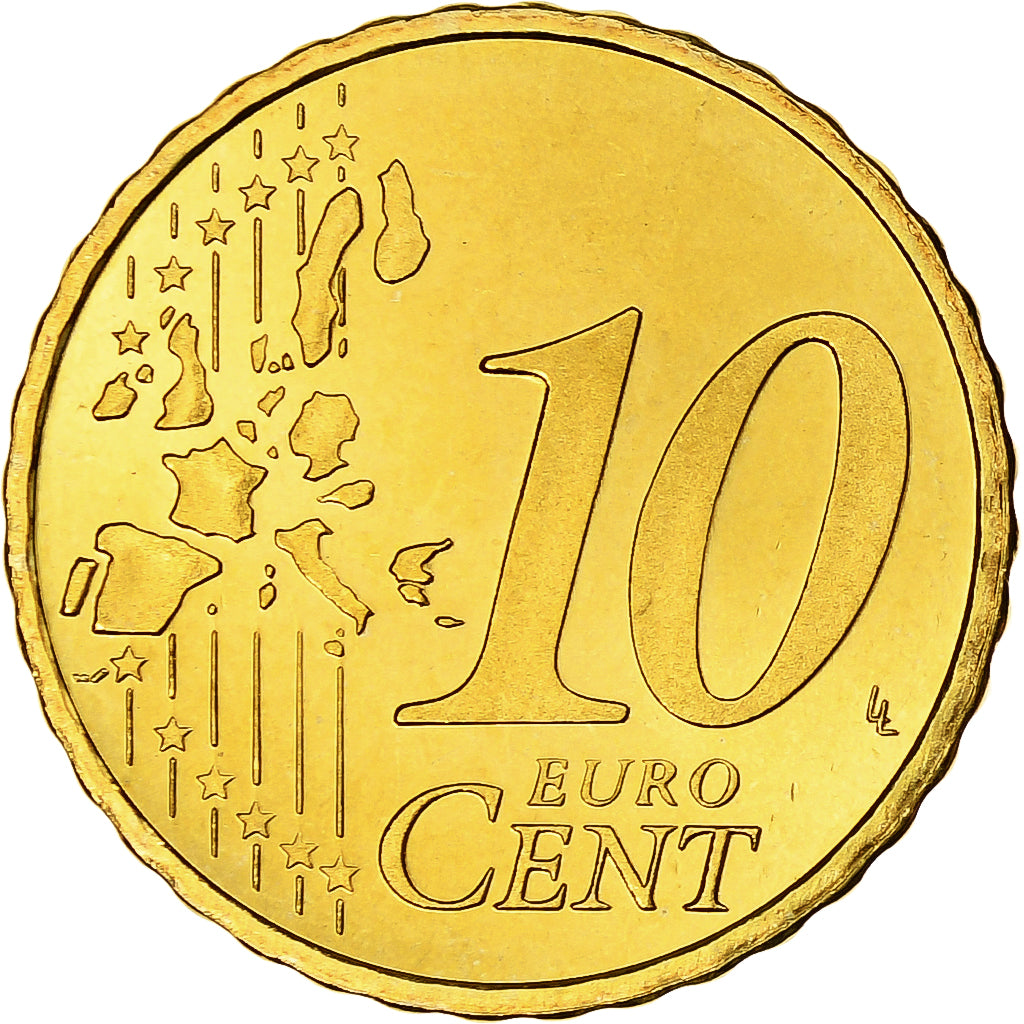Pays-Bas, Beatrix, 10 Euro Cent, 2003, Utrecht, BU, SPL+, Or nordique, KM:237