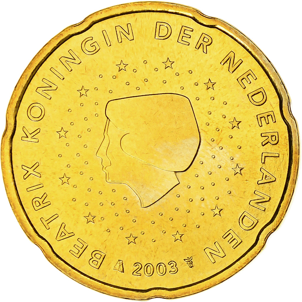 Paesi Bassi, Beatrix, 20 Euro Cent, 2003, Utrecht, BU, SPL+, Nordic gold, KM:238