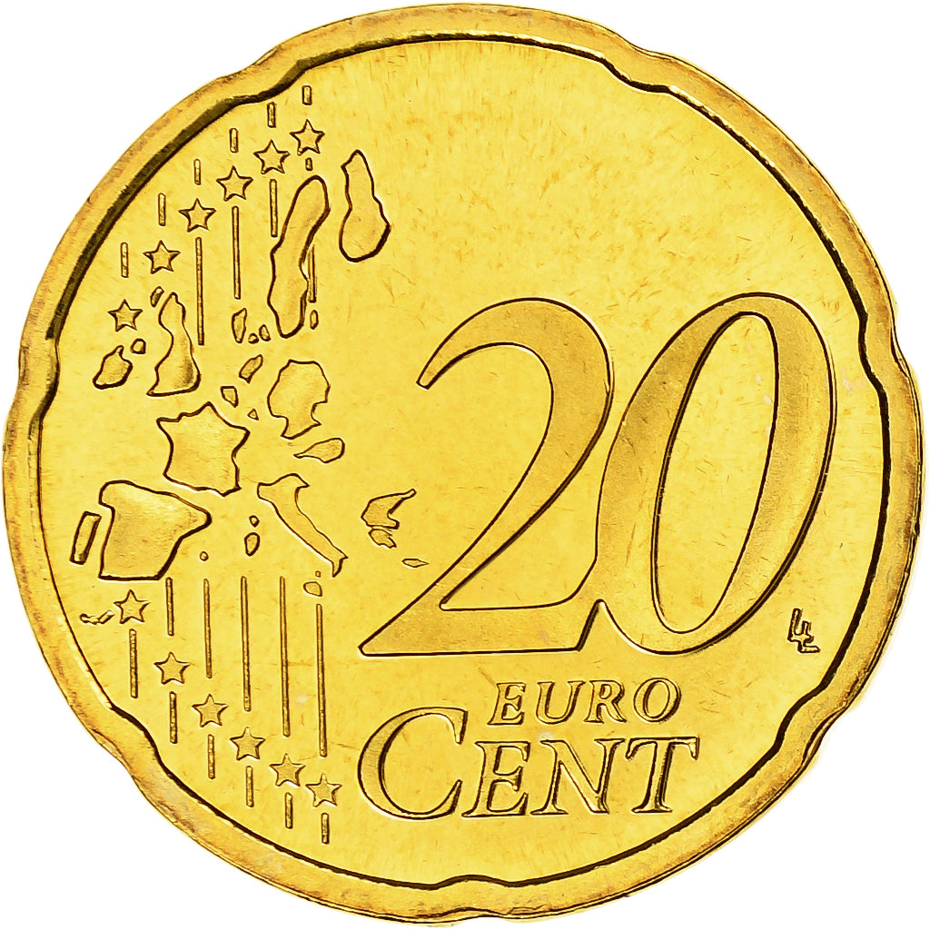 Paesi Bassi, Beatrix, 20 Euro Cent, 2003, Utrecht, BU, SPL+, Nordic gold, KM:238