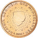Paesi Bassi, Beatrix, Euro Cent, 2008, Utrecht, BU, SPL+, Acciaio placcato rame