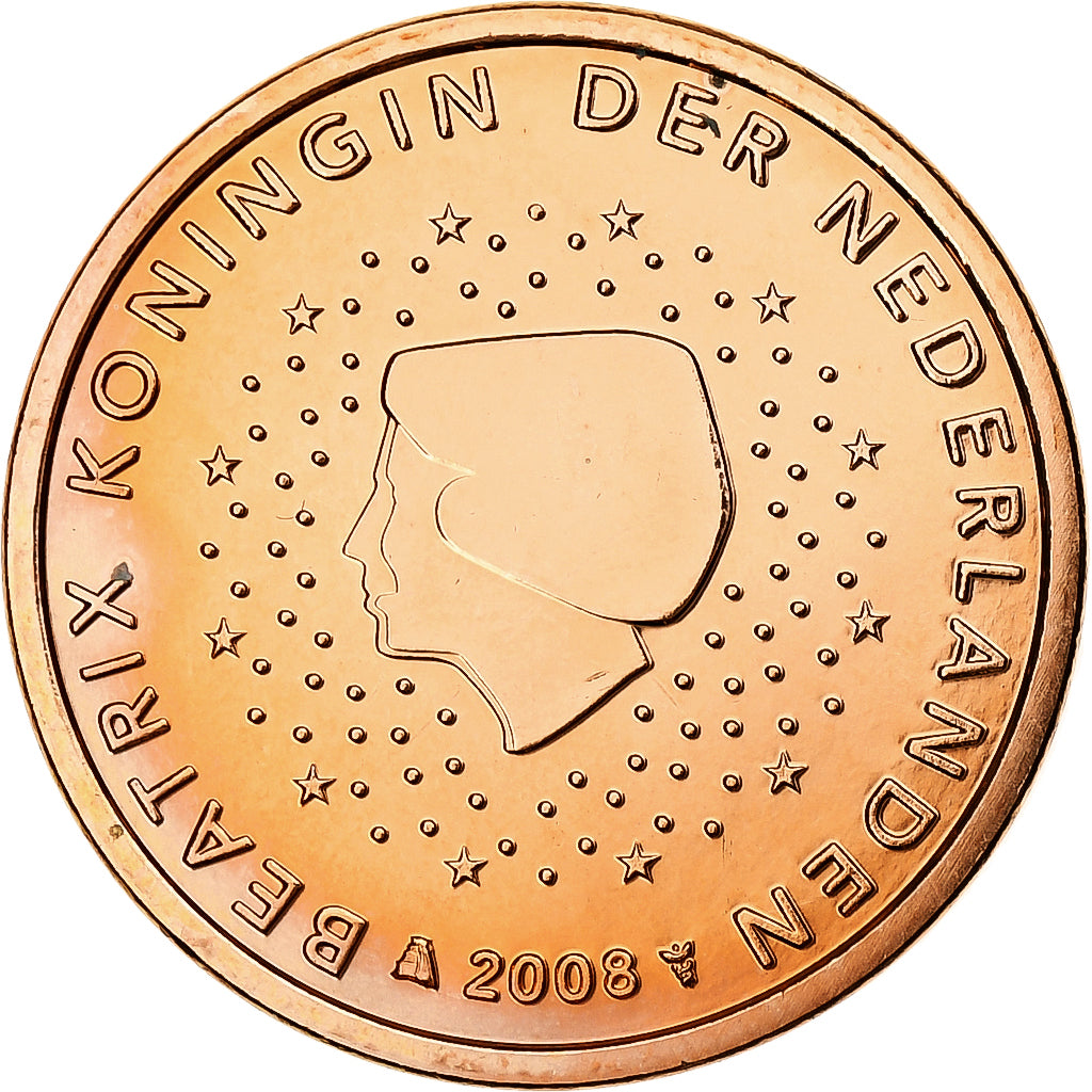 Nederland, Beatrix, 5 Euro Cent, 2008, Utrecht, BU, UNC, Copper Plated Steel
