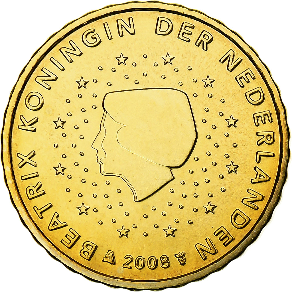 Nederland, Beatrix, 10 Euro Cent, 2008, Utrecht, BU, UNC, Nordic gold, KM:237