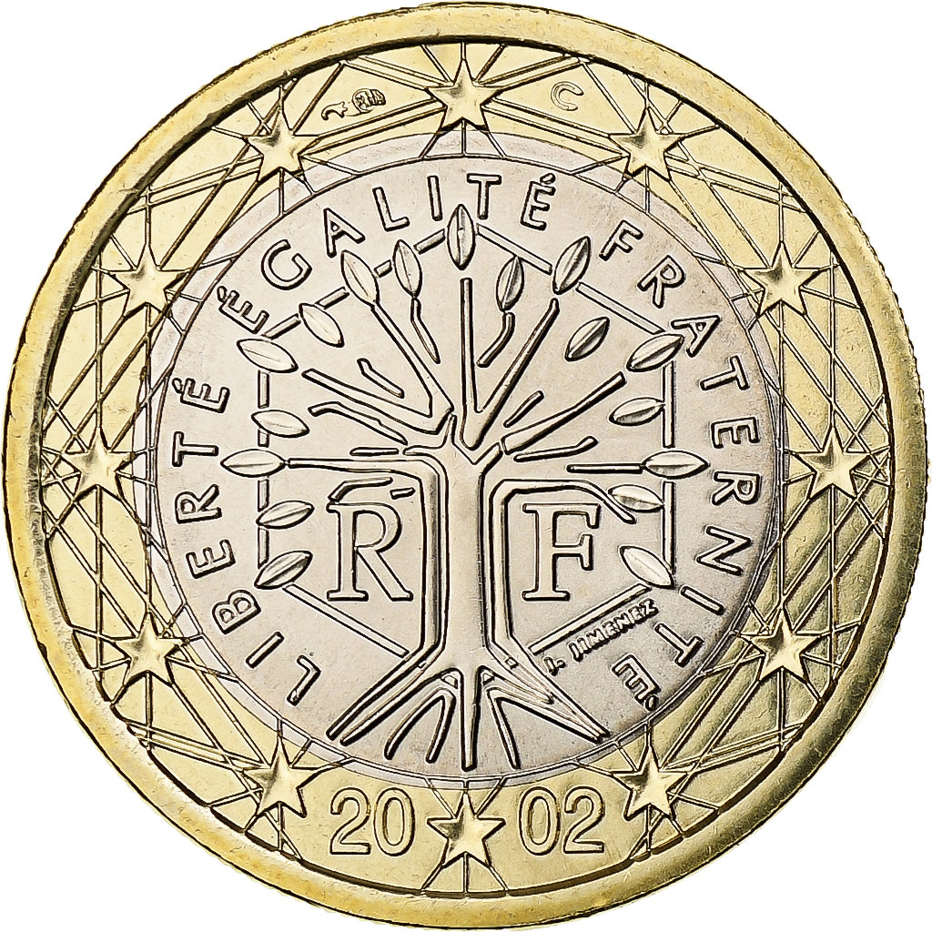 Francja, Euro, 2002, MDP, Série BU, MS(64), Bimetaliczny, KM:1288