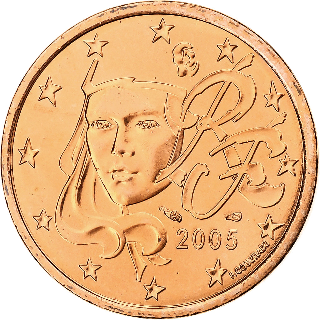 Francja, 5 Euro Cent, 2005, MDP, Série BU, MS(64), Miedź platerowana stalą