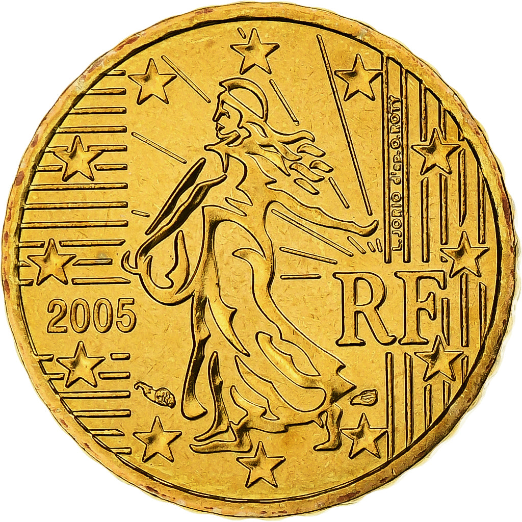 Francja, 10 Euro Cent, 2005, MDP, Série BU, MS(64), Nordic gold, KM:1285