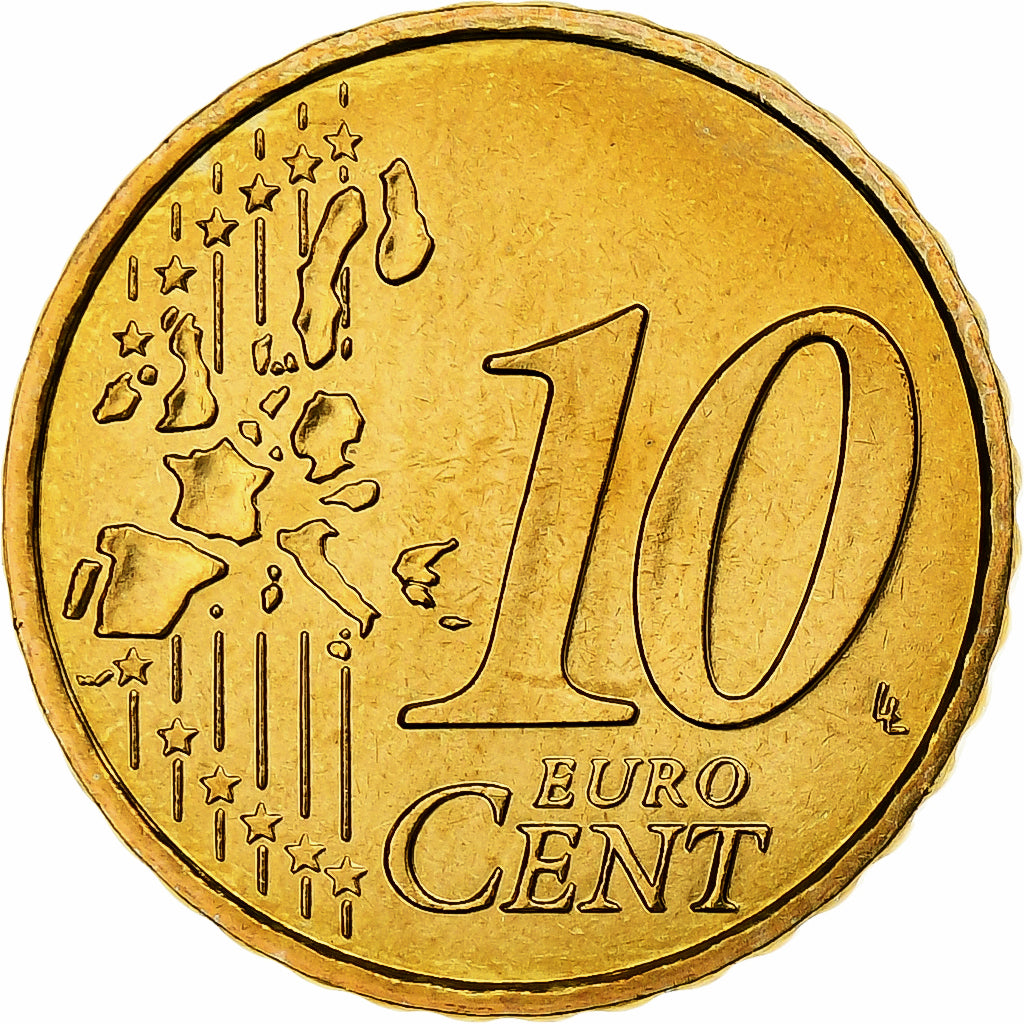 Francja, 10 Euro Cent, 2005, MDP, Série BU, MS(64), Nordic gold, KM:1285