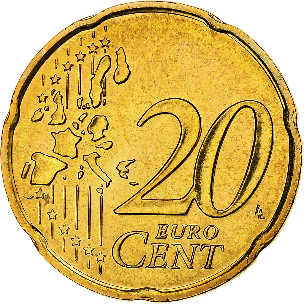 Francja, 20 Euro Cent, 2005, MDP, Série BU, MS(64), Nordic gold, KM:1286