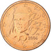 Francja, Euro Cent, 2006, MDP, Série BU, MS(64), Miedź platerowana stalą
