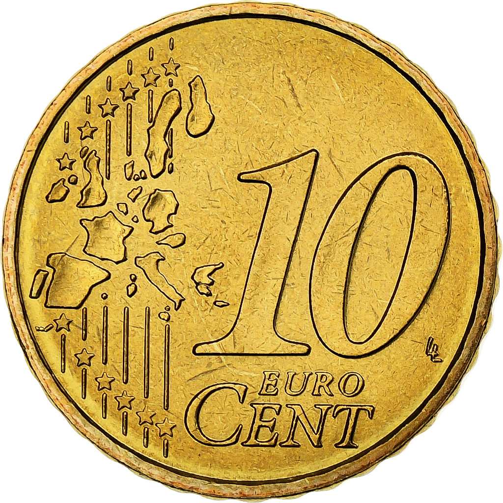 Francja, 10 Euro Cent, 2006, MDP, Série BU, MS(64), Nordic gold, KM:1285