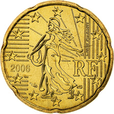 Frankrijk, 20 Euro Cent, 2006, MDP, Série BU, UNC, Nordic gold, KM:1286