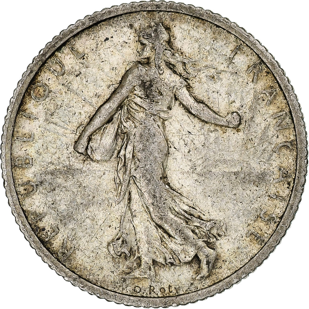 Francia, 1 Franc, Semeuse, 1917, Paris, Plata, MBC+, Gadoury:467