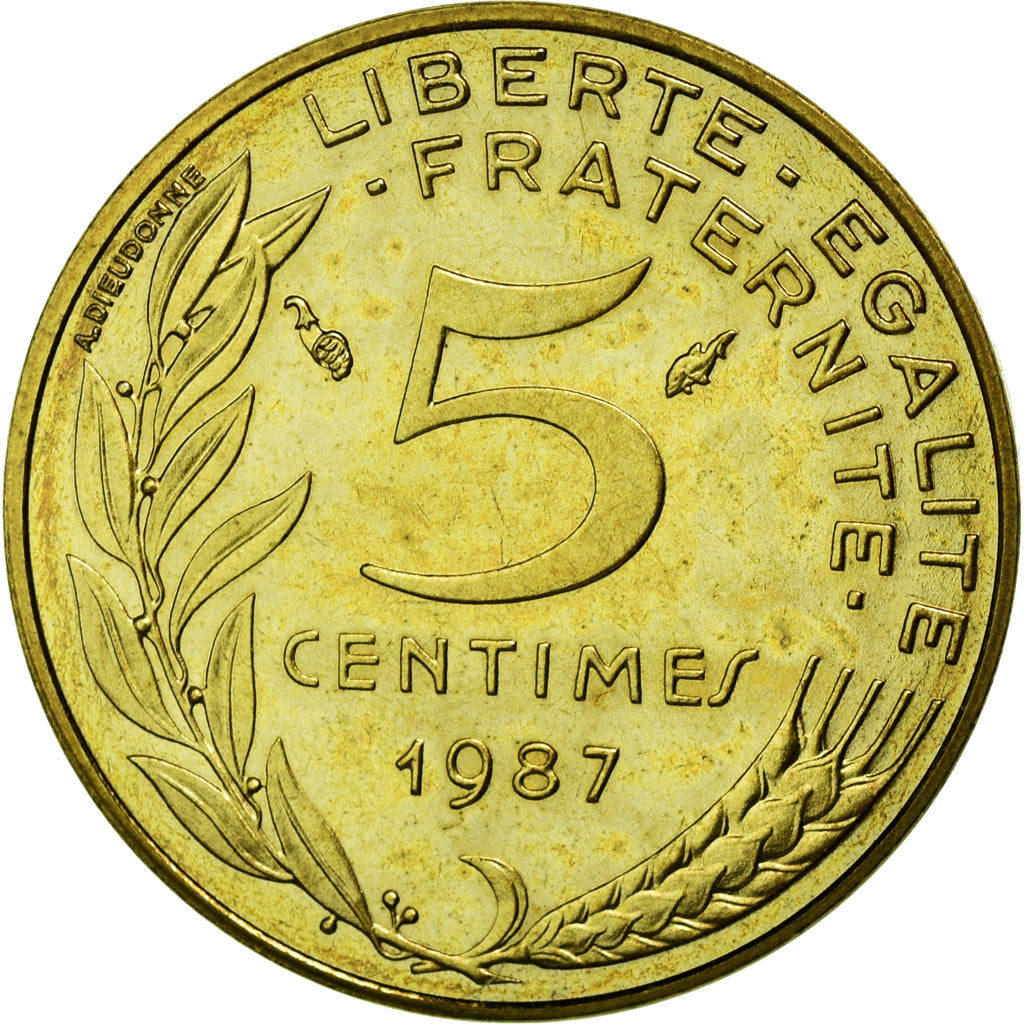 Coin, France, Marianne, 5 Centimes, 1987, Paris, MS(65-70), Aluminum-Bronze