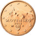 Eslováquia, Euro Cent, 2013, Kremnica, BU, MS(65-70), Aço Cromado a Cobre