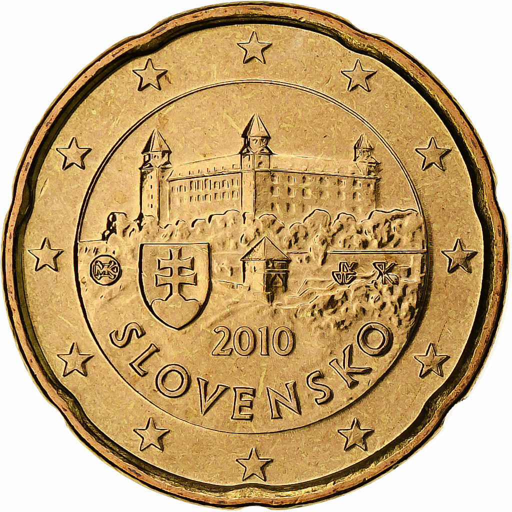 Slovaquie, 20 Euro Cent, 2010, Kremnica, BU, FDC, Or nordique, KM:99