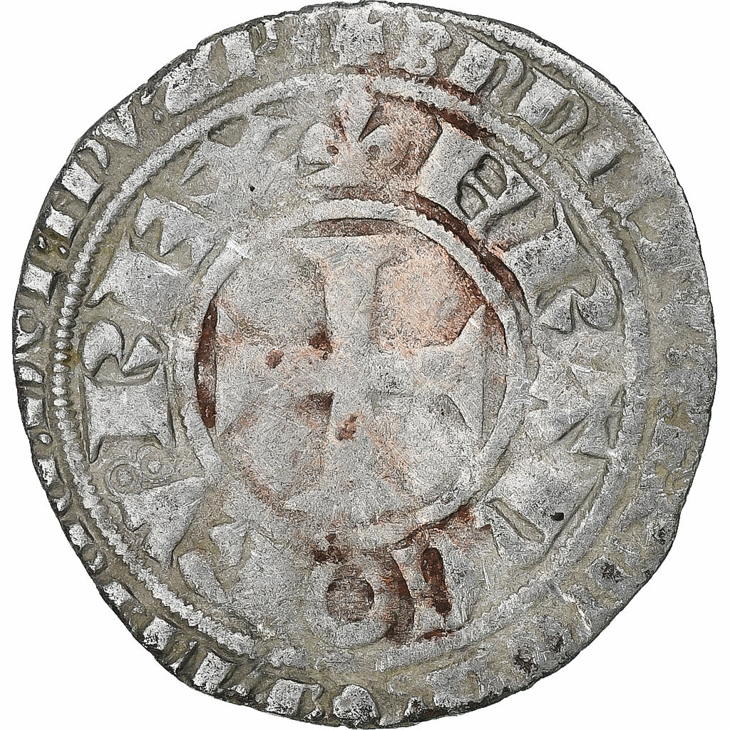 France, Charles V, Blanc au K, 1365-1380, Billon, TTB, Duplessy:363
