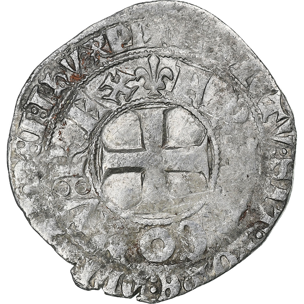 France, Charles V, Blanc au K, 1365-1380, Billon, TTB, Duplessy:363