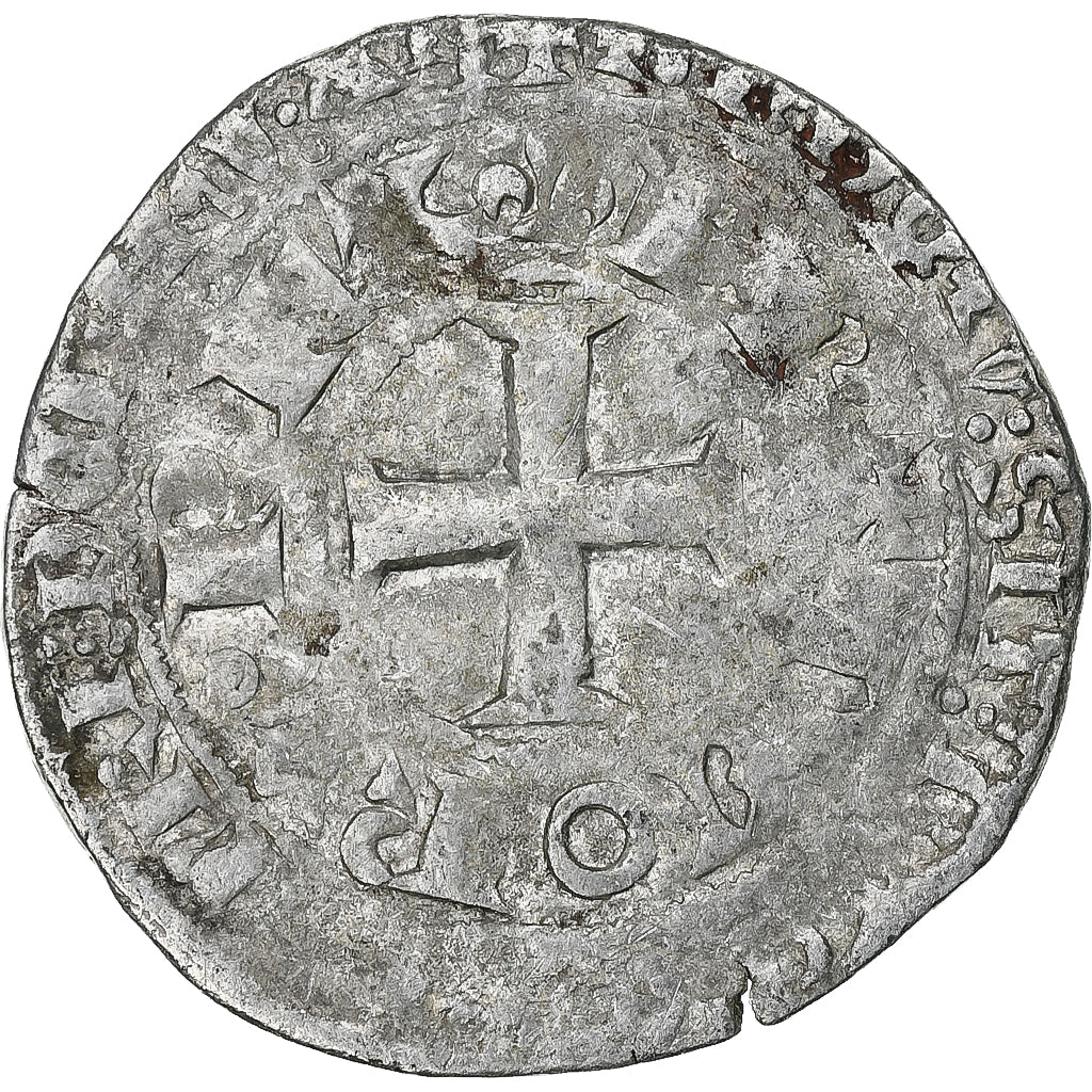 France, Charles V, Blanc au K, 1365-1380, Billon, TB, Duplessy:363