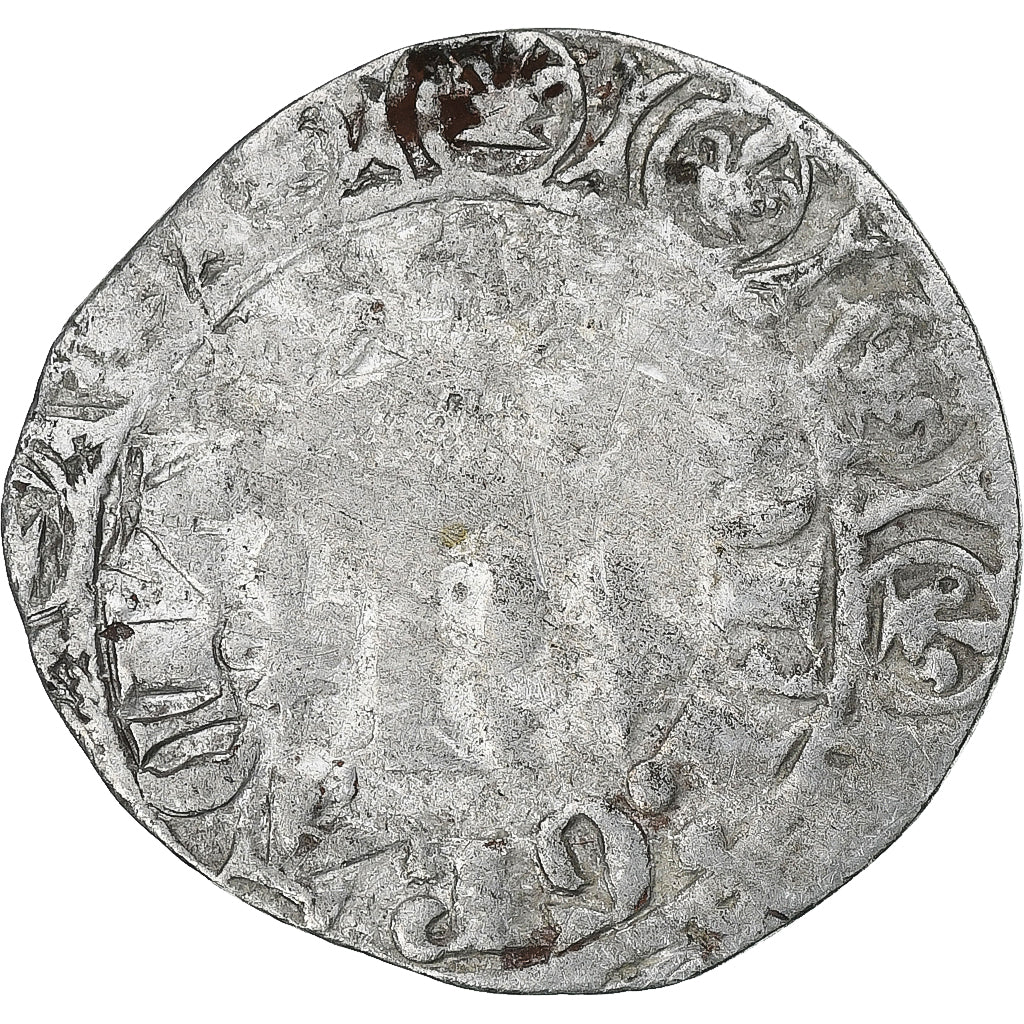 Francja, Charles V, Blanc au K, 1365-1380, Bilon, VF(30-35), Duplessy:363
