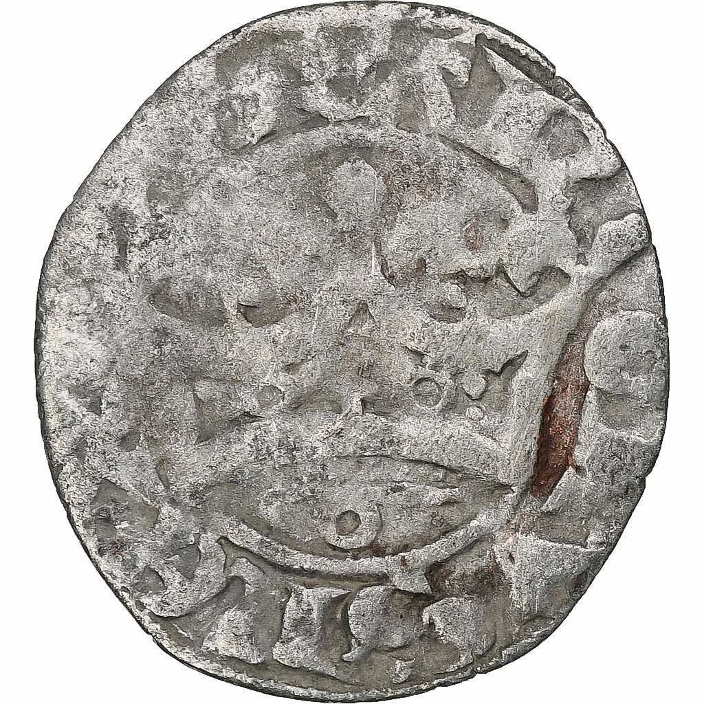 France, Charles IV, Double Parisis, 1323-1328, Billon, TB+, Duplessy:244b