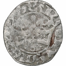 France, Charles IV, Double Parisis, 1323-1328, Billon, TB+, Duplessy:244b