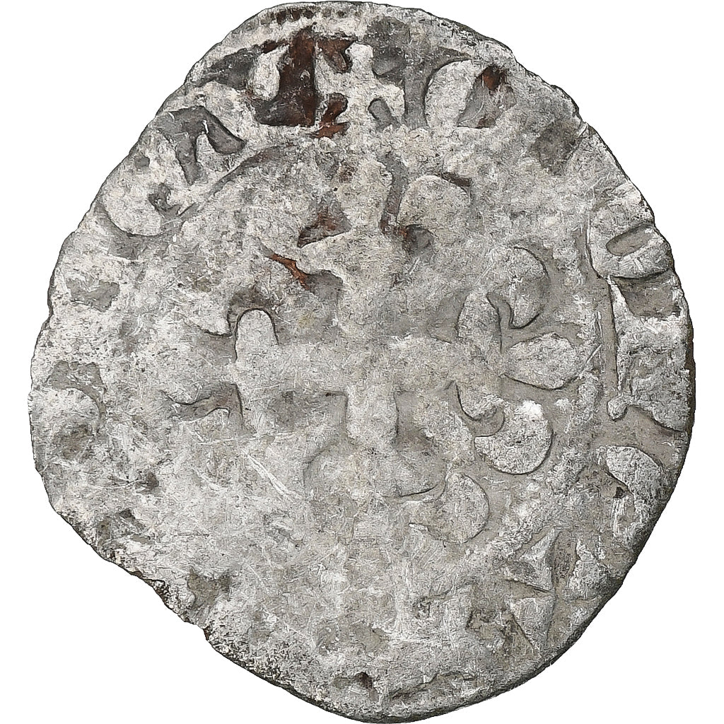 França, Charles IV, Double Parisis, 1323-1328, Lingote, VF(20-25)