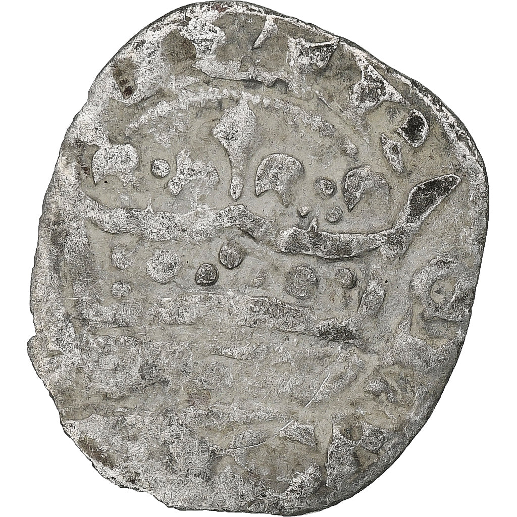France, Charles IV, Double Parisis, 1323-1328, Billon, VF(20-25), Duplessy:244b