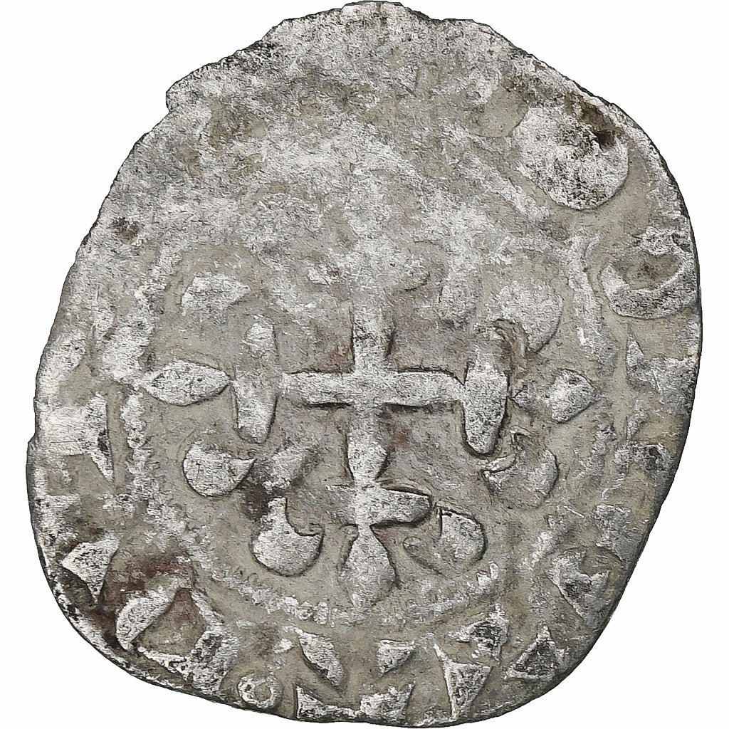 France, Charles IV, Double Parisis, 1323-1328, Billon, VF(20-25), Duplessy:244b
