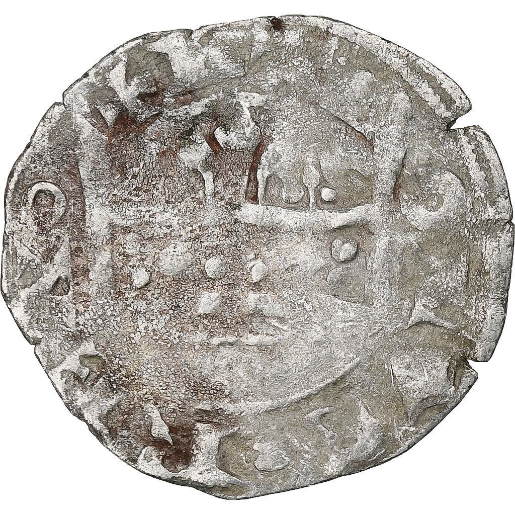 France, Charles IV, Double Parisis, 1323-1328, Billon, TB, Duplessy:244b