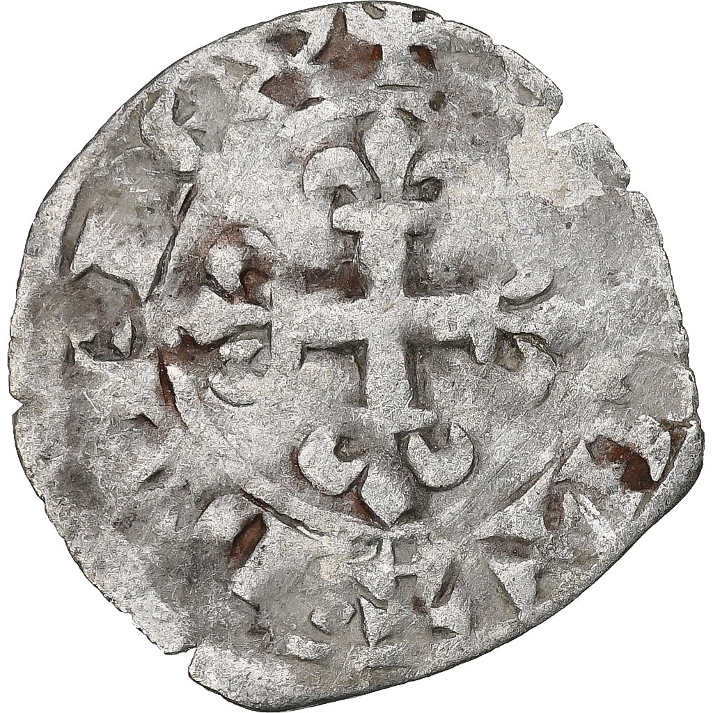 France, Charles IV, Double Parisis, 1323-1328, Billon, VF(20-25), Duplessy:244b