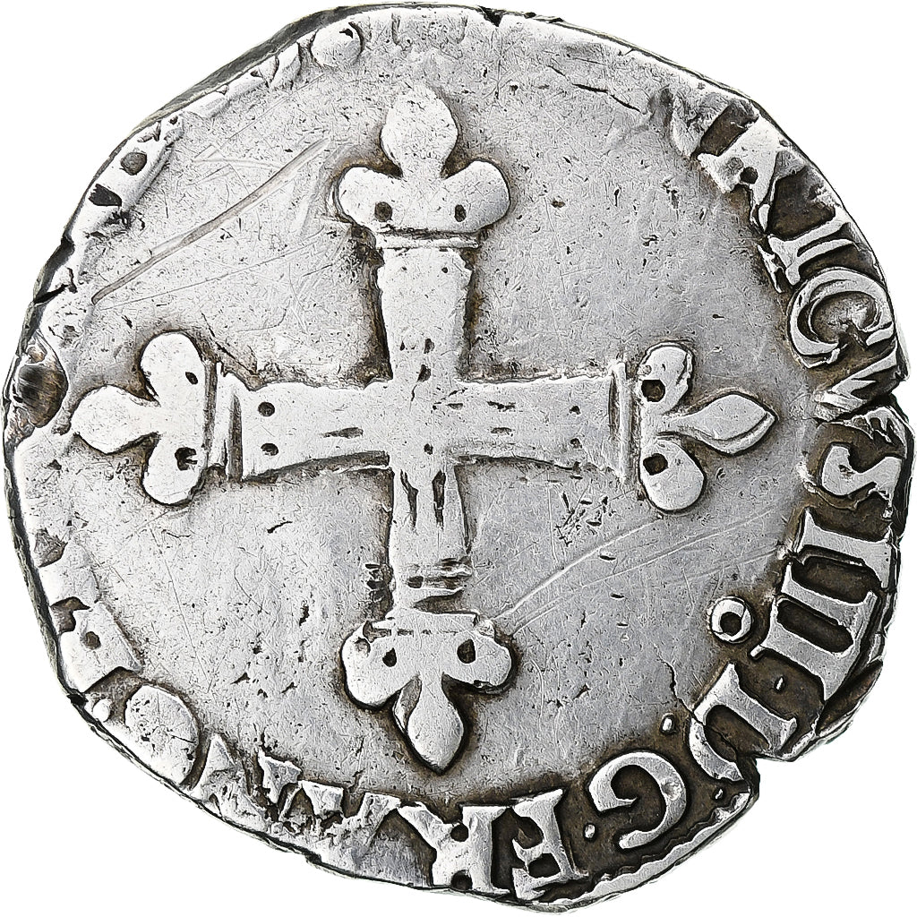 Francia, Henri III, 1/4 Franc, Uncertain date, Rennes, Argento, MB, Gadoury:494