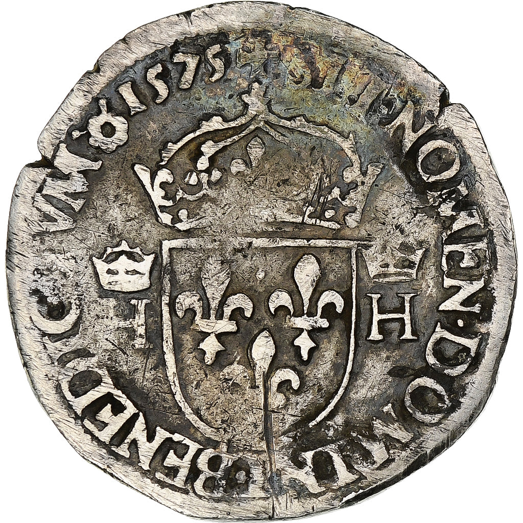 Francja, Henri III, Teston, 1575, Rouen, Contemporary forgery, Bilon, VF(20-25)