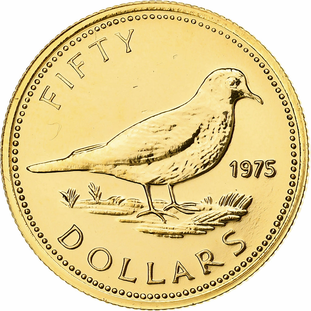 Bahamas, Elizabeth II, 50 Dollars, 1975, BU, Or, FDC