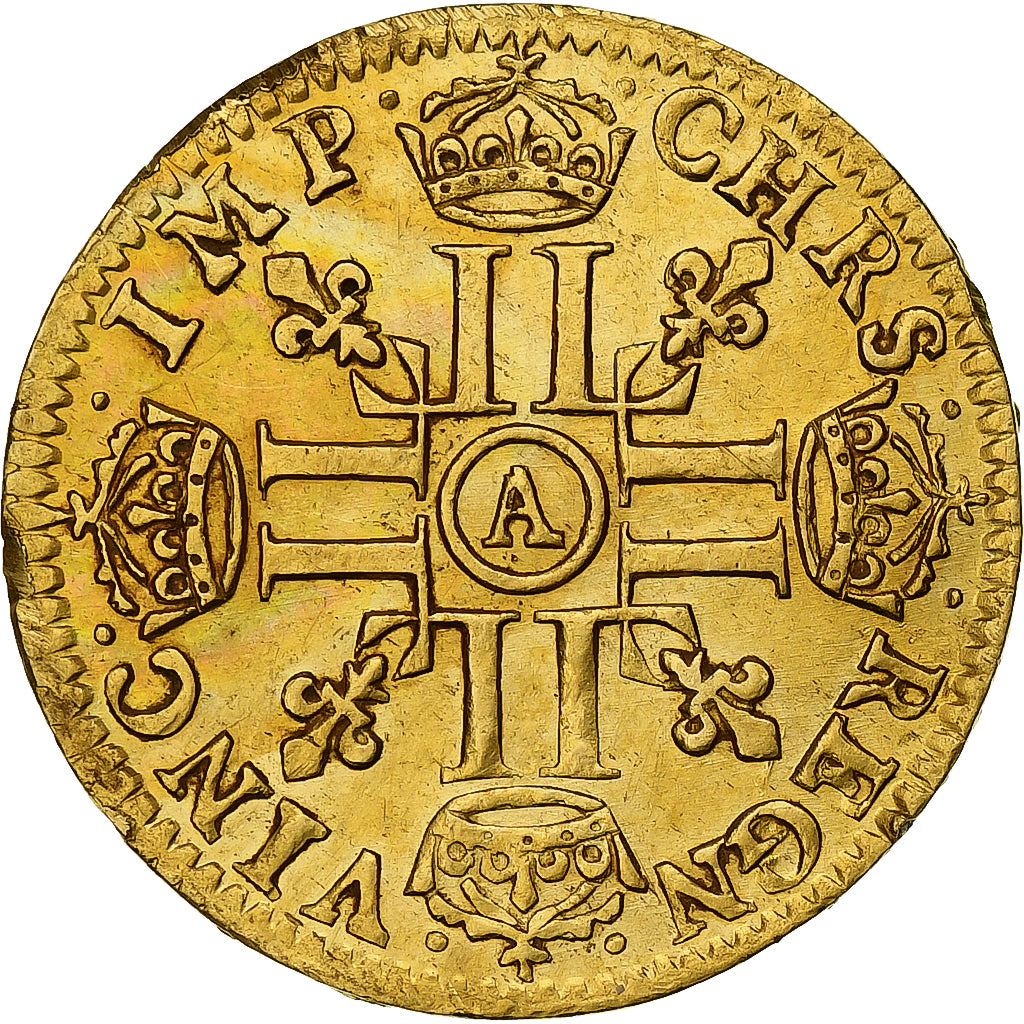 France, Louis XIII, 1/2 Louis d'or, 1643, Paris, Gold, AU(55-58), Gadoury:57