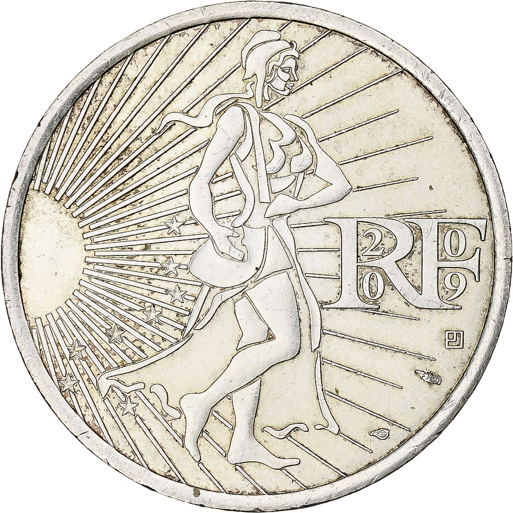 Francia, Semeuse, 10 Euro, 2009, Paris, SC, Plata
