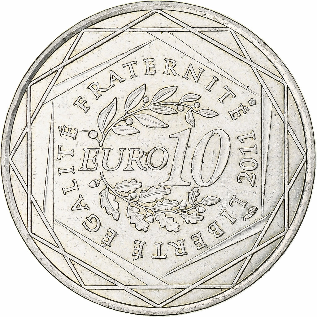 Francja, 10 Euro, Haute-Normandie, 2011, Paris, MS(63), Srebro