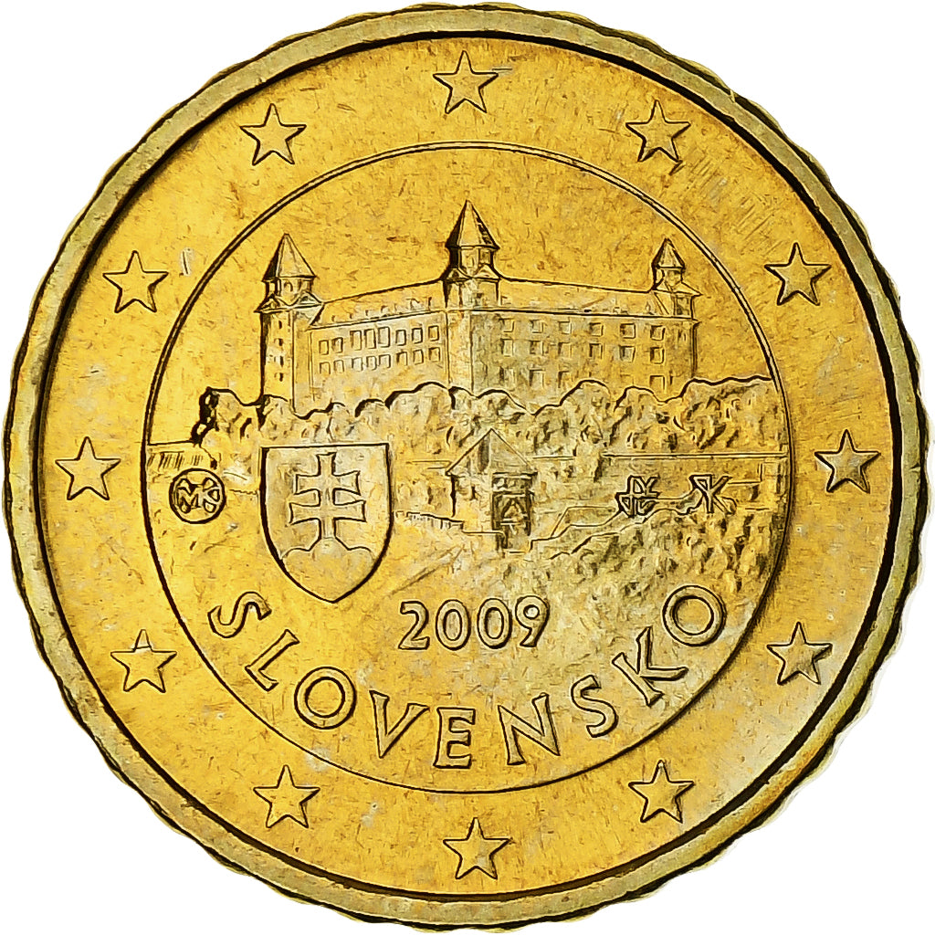 Slowakei, 10 Euro Cent, 2009, Kremnica, UNZ+, Nordic gold, KM:98